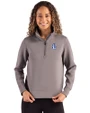 Fresno State Bulldogs College Vault Cutter & Buck Roam Epic Versatility Recycled Womens Quarter Zip Pullover Elemental Grey Front