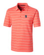Syracuse Orange Cutter & Buck Forge Epic Confidence Recycled Heathered Stripe Stretch Mens Polo College Orange Mannequin