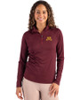 Minnesota Golden Gophers Cutter & Buck Coastline Epic Comfort Recycled Women’s Quarter Zip Bordeaux Front