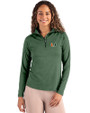 Miami Hurricanes Cutter & Buck Coastline Epic Comfort Recycled Women’s Quarter Zip Hunter Green Front