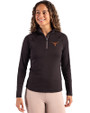 Texas Longhorns Cutter & Buck Coastline Epic Comfort Recycled Women’s Quarter Zip Black Front
