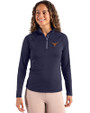 Texas Longhorns Cutter & Buck Coastline Epic Comfort Recycled Women’s Quarter Zip Navy Blue Front