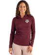 Texas A&M Aggies Cutter & Buck Coastline Epic Comfort Recycled Women’s Quarter Zip Bordeaux Front