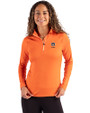 Auburn Tigers Alumni Cutter & Buck Coastline Epic Comfort Recycled Women’s Quarter Zip College Orange Front