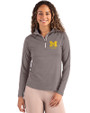 Michigan Wolverines Alumni Cutter & Buck Coastline Epic Comfort Recycled Women’s Quarter Zip Elemental Grey Front