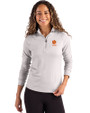Clemson Tigers Alumni Cutter & Buck Coastline Epic Comfort Recycled Women’s Quarter Zip CONCRETE Front