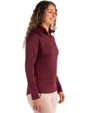 Harvard Crimson Cutter & Buck Coastline Epic Comfort Recycled Women’s Quarter Zip Bordeaux Side
