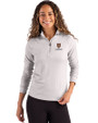 Harvard Crimson Cutter & Buck Coastline Epic Comfort Recycled Women’s Quarter Zip CONCRETE Front