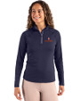 Illinois Fighting Illini Cutter & Buck Coastline Epic Comfort Recycled Women’s Quarter Zip Navy Blue Front