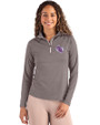 Stephen F Austin Lumberjacks Cutter & Buck Coastline Recycled Double Peached Womens Quarter Zip Pullover Elemental Grey Front