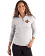 Iowa State Cyclones Cutter & Buck Coastline Epic Comfort Recycled Women’s Quarter Zip CONCRETE Front