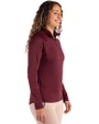 Virginia Tech Hokies Cutter & Buck Coastline Epic Comfort Recycled Women’s Quarter Zip Bordeaux Side