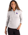 Louisiana Tech Bulldogs Cutter & Buck Coastline Epic Comfort Recycled Women’s Quarter Zip CONCRETE Front
