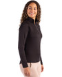Miami University RedHawks - Cutter & Buck Coastline Epic Comfort Recycled Women’s Quarter Zip Black Side