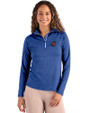 Florida Gators Vintage Cutter & Buck Coastline Epic Comfort Recycled Women’s Quarter Zip Tour Blue Front