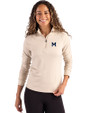 Michigan Wolverines College Vault Cutter & Buck Coastline Epic Comfort Recycled Women’s Quarter Zip Wheat Front