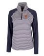 Syracuse Orange Cutter & Buck Forge Tonal Stripe Stretch Half Zip Womens Top Liberty Navy Mannequin