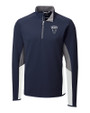 Howard Bison Cutter & Buck Traverse Colorblock Stretch Quarter Zip Mens Pullover Liberty Navy Mannequin