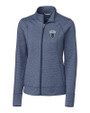Howard Bison Cutter & Buck Shoreline Heathered Womens Full Zip Jacket Liberty Navy Heather Mannequin