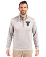 Howard Bison Cutter & Buck Stealth Heathered Mens Big and Tall  Quarter Zip Pullover Polished Medium Gray Front