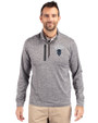 Howard Bison Cutter & Buck Stealth Heathered Mens Quarter Zip Elemental Grey Front