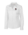 Georgia Bulldogs Cutter & Buck Epic Easy Care Fine Twill Womens Long Sleeve Dress Shirt White Mannequin