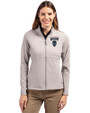 Howard Bison Cutter & Buck Adapt Eco Knit Heather Recycled Womens Full Zip Polished Heather Front