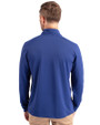 Los Angeles Dodgers 2025 World Series Champions Cutter & Buck Virtue Eco Pique Recycled Quarter Zip Mens Big & Tall Pullover Tour Blue Back