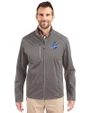 Los Angeles Dodgers 2025 World Series Champions Cutter & Buck Evoke Softshell Recycled Full Zip Mens Jacket Elemental Grey Front