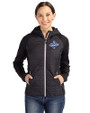 Los Angeles Dodgers 2025 World Series Champions Cutter & Buck Rainier Primaloft Womens Eco Full Zip Hybrid Jacket Black Front