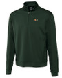 Miami Hurricanes Cutter & Buck Men's CB DryTec Edge Half Zip Hunter Green Mannequin