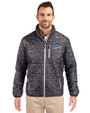 Los Angeles Dodgers 2025 World Series Champions Cutter & Buck Rainier PrimaLoft® Mens Eco Insulated Full Zip Printed Puffer Jacket Black Front
