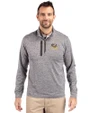 LSU Tigers Cutter & Buck Stealth Heathered Quarter Zip Mens Pullover Elemental Grey Front