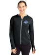 Los Angeles Dodgers 2025 World Series Champions Cutter & Buck Daybreak Eco Recycled Womens Full Zip Hoodie Black Front