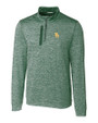 Baylor Bears Cutter & Buck Stealth Heathered Quarter Zip Mens Pullover Hunter Green Mannequin