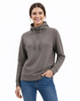 Clique Haven Recycled Womens High Collar Pullover Sweatshirt Pistol Front