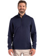 Clique Haven Recycled Mens Quarter Zip Pullover Dark Navy Front