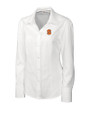 Syracuse Orange Cutter & Buck Epic Easy Care Nailshead Womens Long Sleeve Dress Shirt White Mannequin