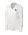 Indiana State Sycamores Cutter & Buck Epic Easy Care Nailshead Womens Long Sleeve Dress Shirt White Mannequin