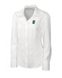 Charlotte 49ers Cutter & Buck Epic Easy Care Nailshead Womens Long Sleeve Dress Shirt White Mannequin