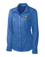 Fort Valley State Wildcats Cutter & Buck Epic Easy Care Nailshead Womens Long Sleeve Dress Shirt French Blue Mannequin