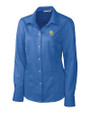 Albany State University Golden Rams Cutter & Buck Epic Easy Care Nailshead Womens Long Sleeve Dress Shirt French Blue Mannequin