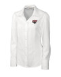 Clark Atlanta Panthers Cutter & Buck Epic Easy Care Nailshead Womens Long Sleeve Dress Shirt White Mannequin