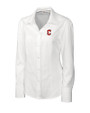 Cleveland Guardians - Cutter & Buck Epic Easy Care Nailshead Womens Long Sleeve Dress Shirt White Mannequin