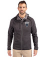 Howard Bison Cutter & Buck Mainsail Full Zip Hooded Mens Jacket Charcoal Heather Front