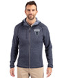 Howard Bison Cutter & Buck Mainsail Full Zip Hooded Mens Jacket Liberty Navy Heather Front