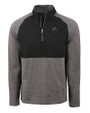 Georgia Bulldogs Alumni Cutter & Buck Adapt Eco Knit Hybrid Recycled Mens Quarter Zip Black Heather/Black Mannequin