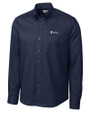 Fairleigh Dickinson Knights Cutter & Buck Epic Easy Care Nailshead Mens Long Sleeve Dress Shirt Navy Blue Mannequin