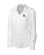 San Diego Padres Cutter & Buck Epic Easy Care Nailshead Womens Long Sleeve Dress Shirt White Mannequin