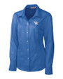 Kentucky Wildcats Cutter & Buck Epic Easy Care Nailshead Womens Long Sleeve Dress Shirt French Blue Mannequin